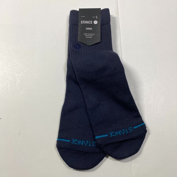 NWT Stance Quarter Socks - Navy Blue - Large - Picture 1 of 4